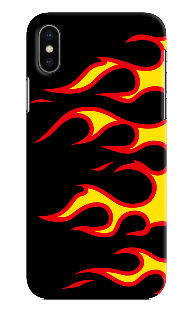 Side Sweep Flames iPhone X Hard Case Back Cover by Casekaro