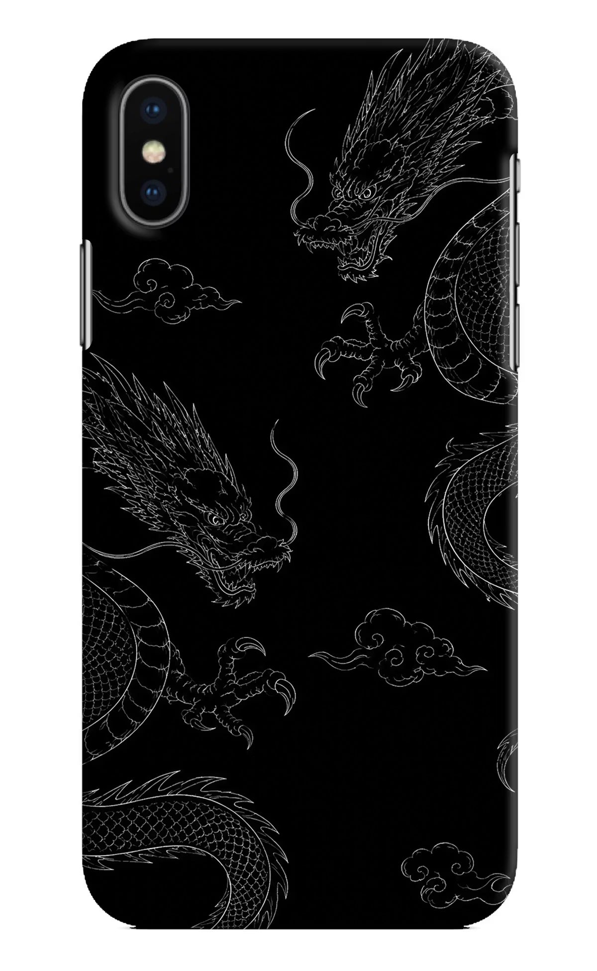 Twin Dragons iPhone X Hard Case Back Cover by Casekaro