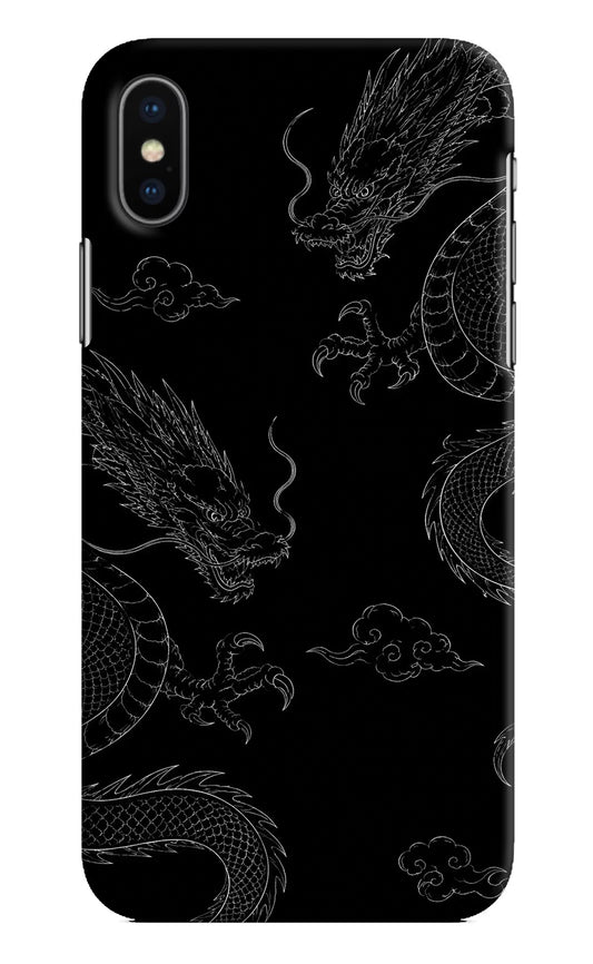 Twin Dragons iPhone X Hard Case Back Cover by Casekaro