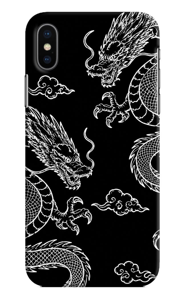 Twin Dragons iPhone X Hard Case Back Cover by Casekaro