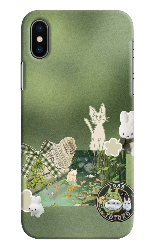 Aesthetic anime iPhone X Hard Case Back Cover by Casekaro