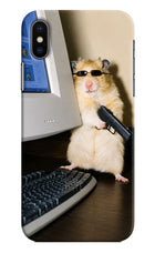 Hacker Hamster iPhone X Hard Case Back Cover by Casekaro