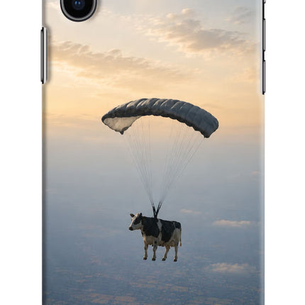 Skydiving Cow iPhone X Hard Case Back Cover by Casekaro