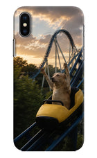 Rollercoaster Dog iPhone X Hard Case Back Cover by Casekaro