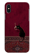 Midnight Cat iPhone X Hard Case Back Cover by Casekaro