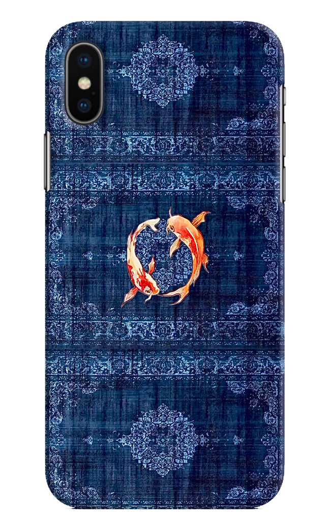 Koi Blue iPhone X Hard Case Back Cover by Casekaro