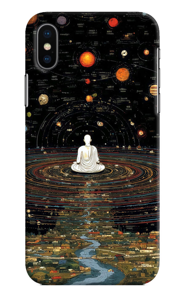 Space Monk iPhone X Hard Case Back Cover by Casekaro