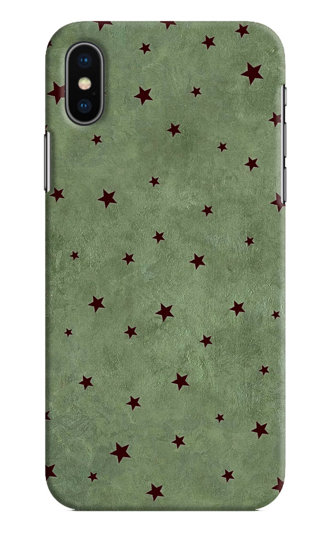 Green Stars iPhone X Hard Case Back Cover by Casekaro