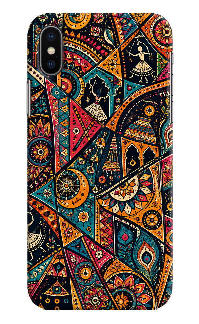 Folk Print iPhone X Hard Case Back Cover by Casekaro