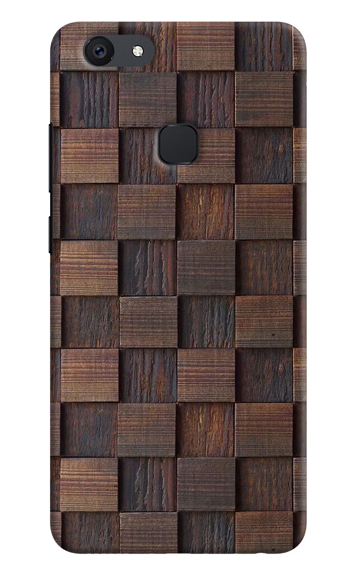 Wooden Cube Design Vivo V7 Hard Case Back Cover by Casekaro