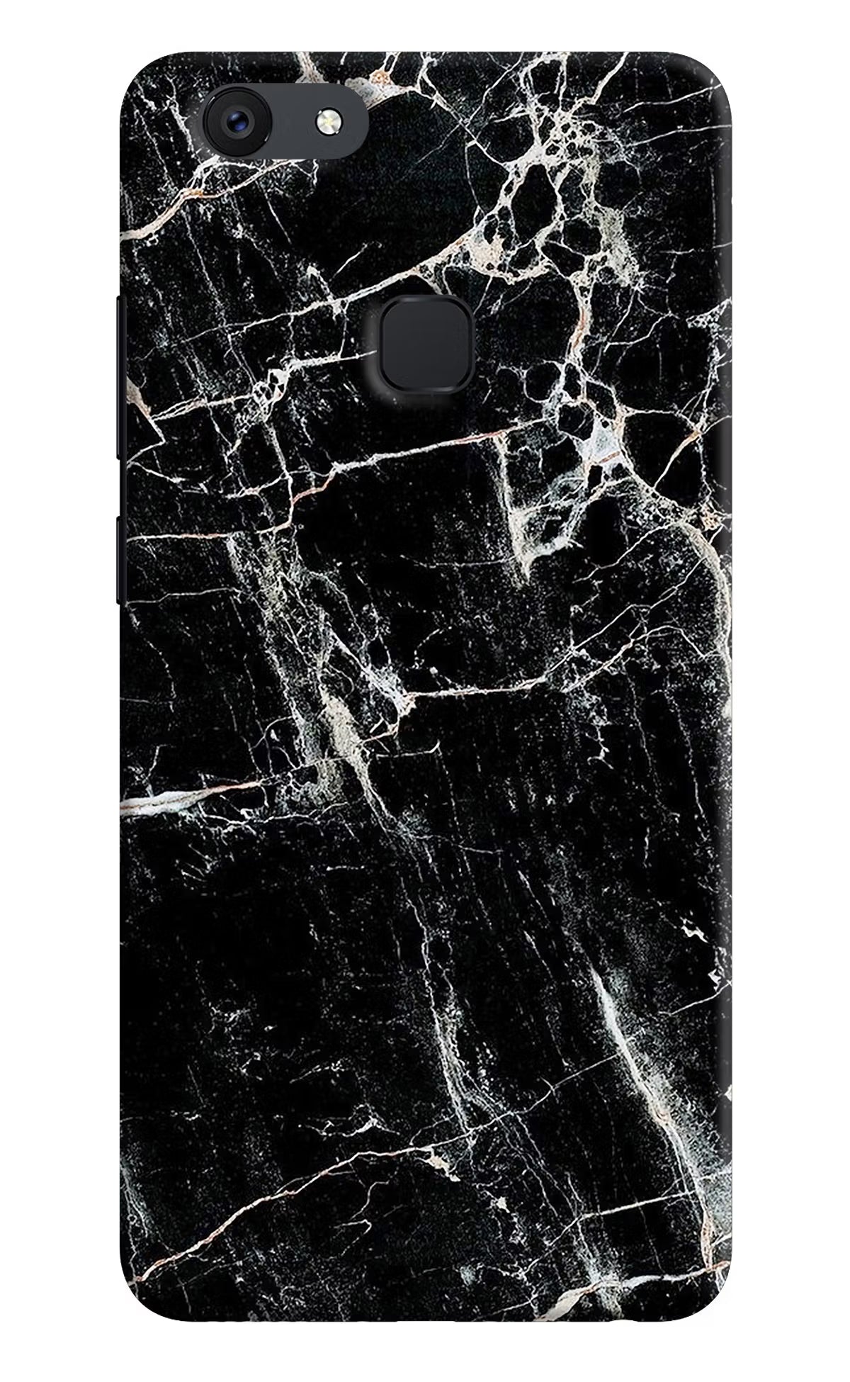 Black Marble Texture Vivo V7 Hard Case Back Cover by Casekaro