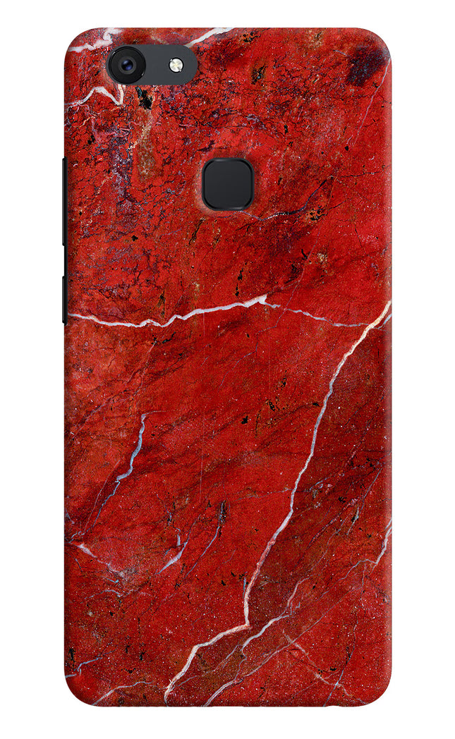Red Marble Design Vivo V7 Hard Case Back Cover by Casekaro