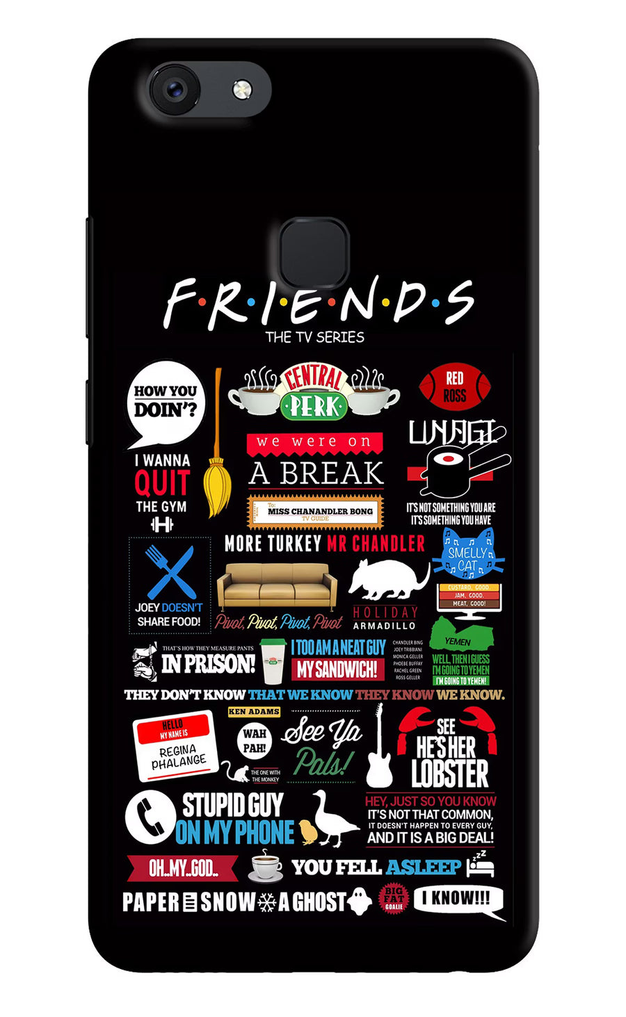 FRIENDS Vivo V7 Back Cover, Hard case