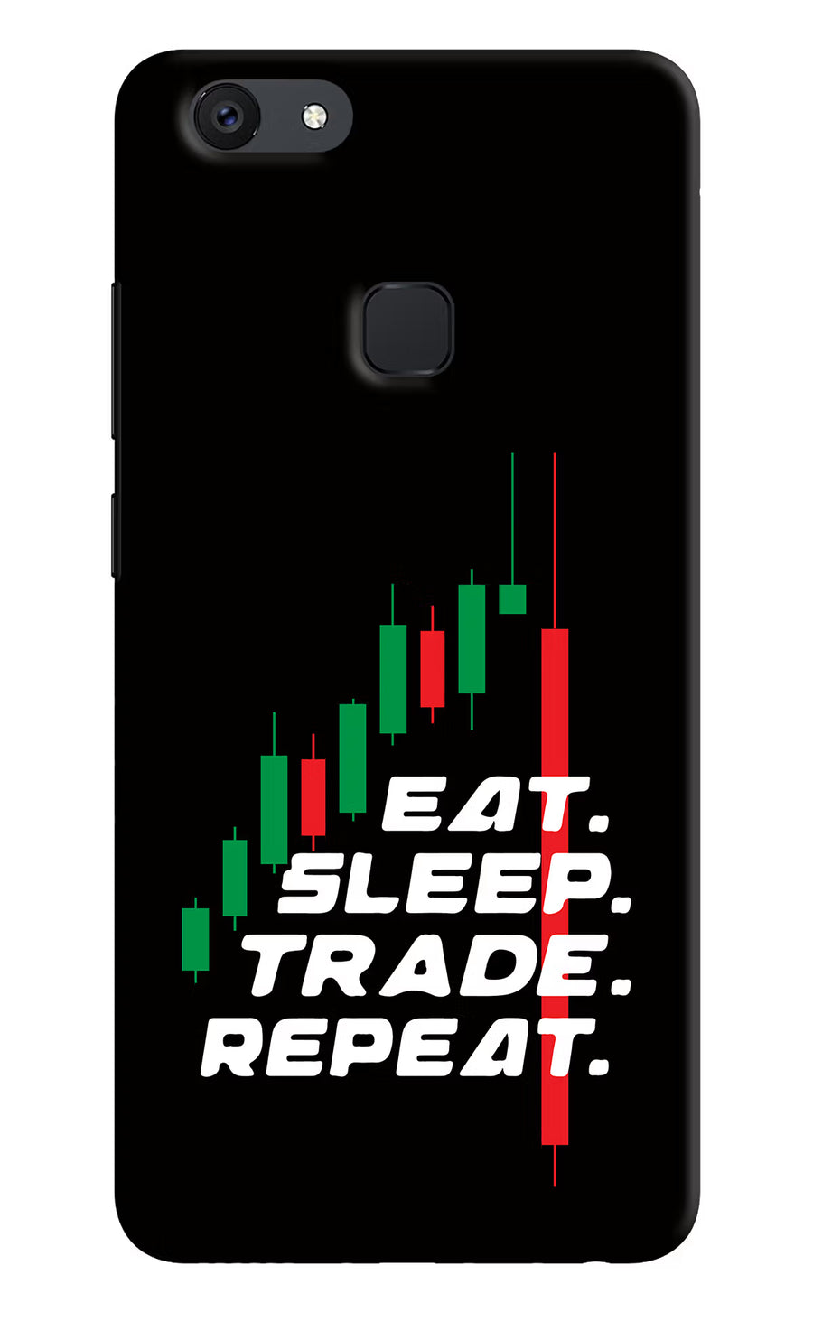 Eat Sleep Trade Repeat Vivo V7 Back Cover, Hard case