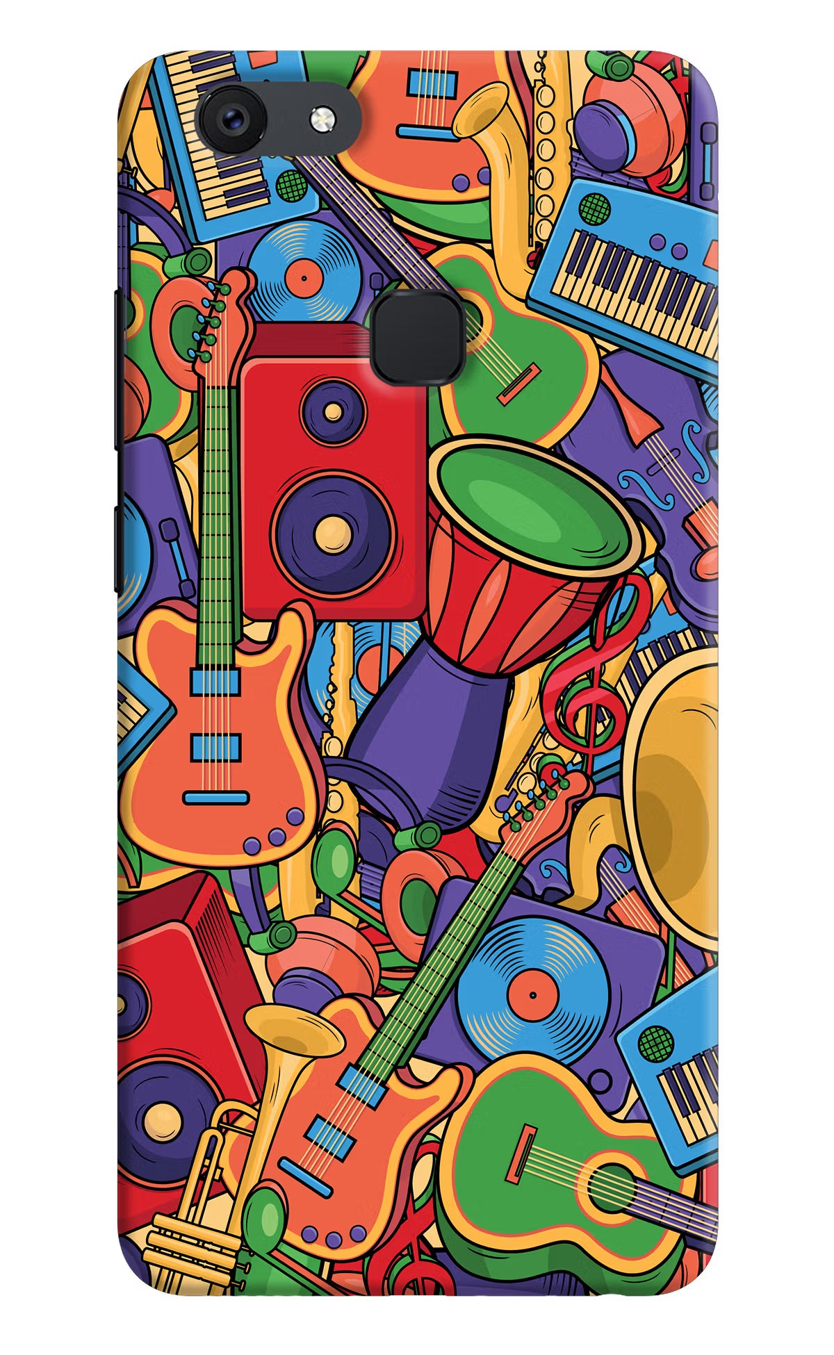 Music Instrument Doodle Vivo V7 Hard Case Back Cover by Casekaro