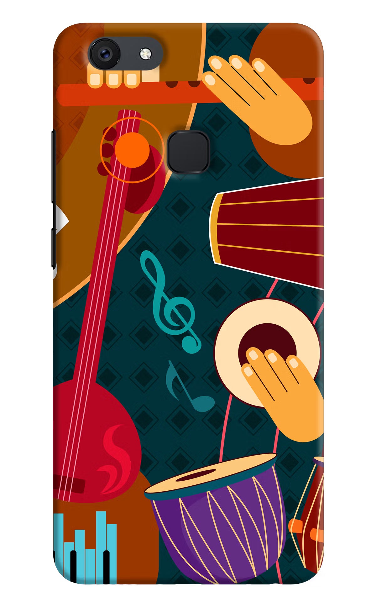 Music Instrument Vivo V7 Hard Case Back Cover by Casekaro