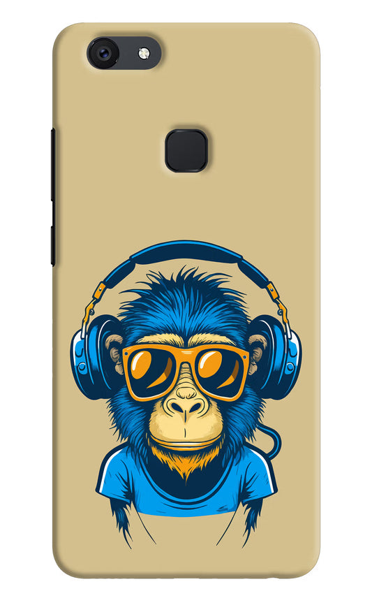 Monkey Headphone Vivo V7 Hard Case Back Cover by Casekaro