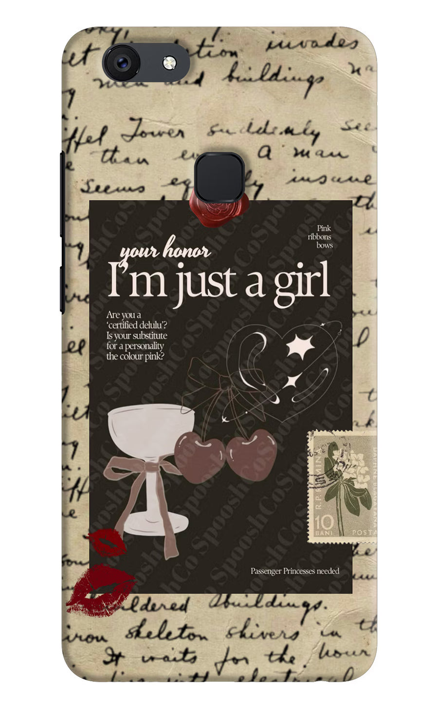 I am just a girl Vivo V7 Back Cover, Hard case