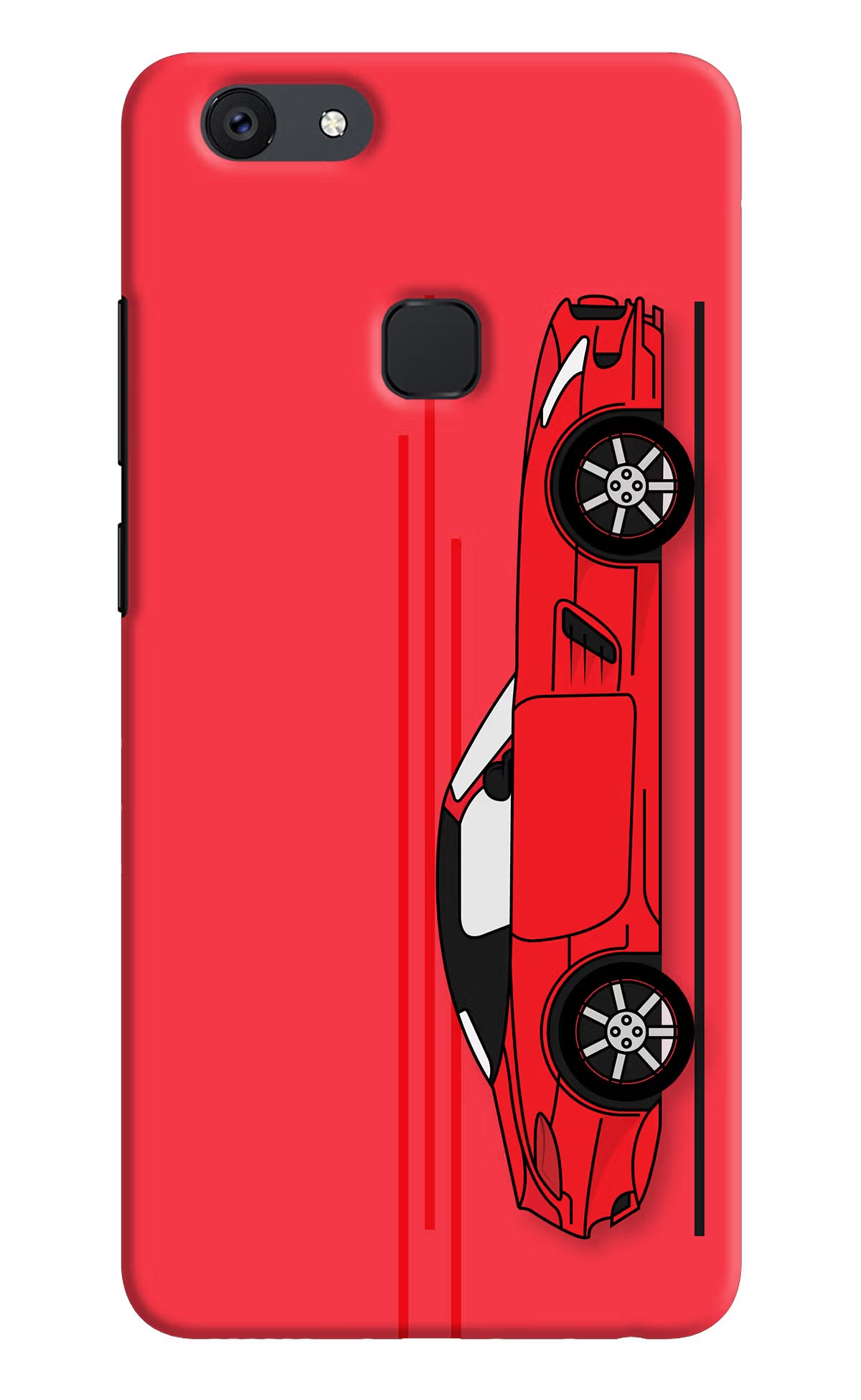 Red Velocity Vivo V7 Hard Case Back Cover by Casekaro