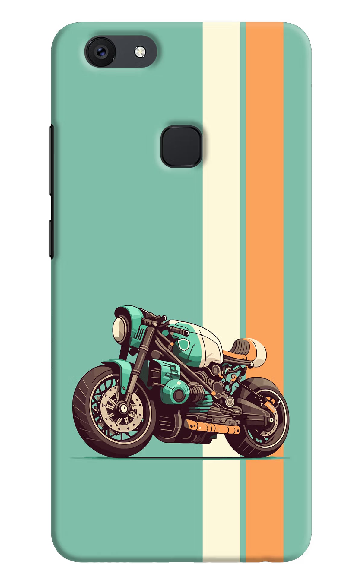 Striped Moto Drift Vivo V7 Hard Case Back Cover by Casekaro
