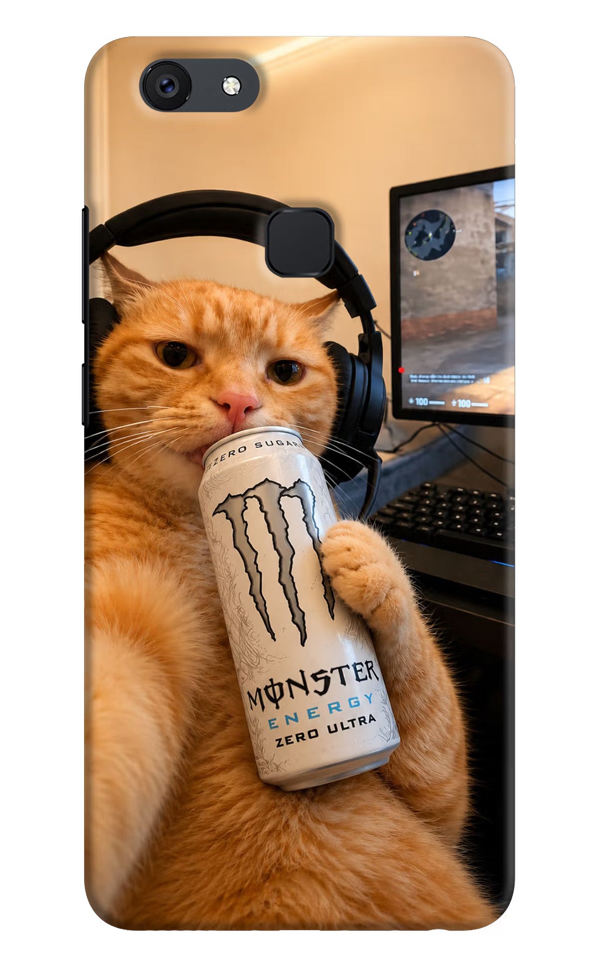 Gamer Cat Energy Vivo V7 Back Cover