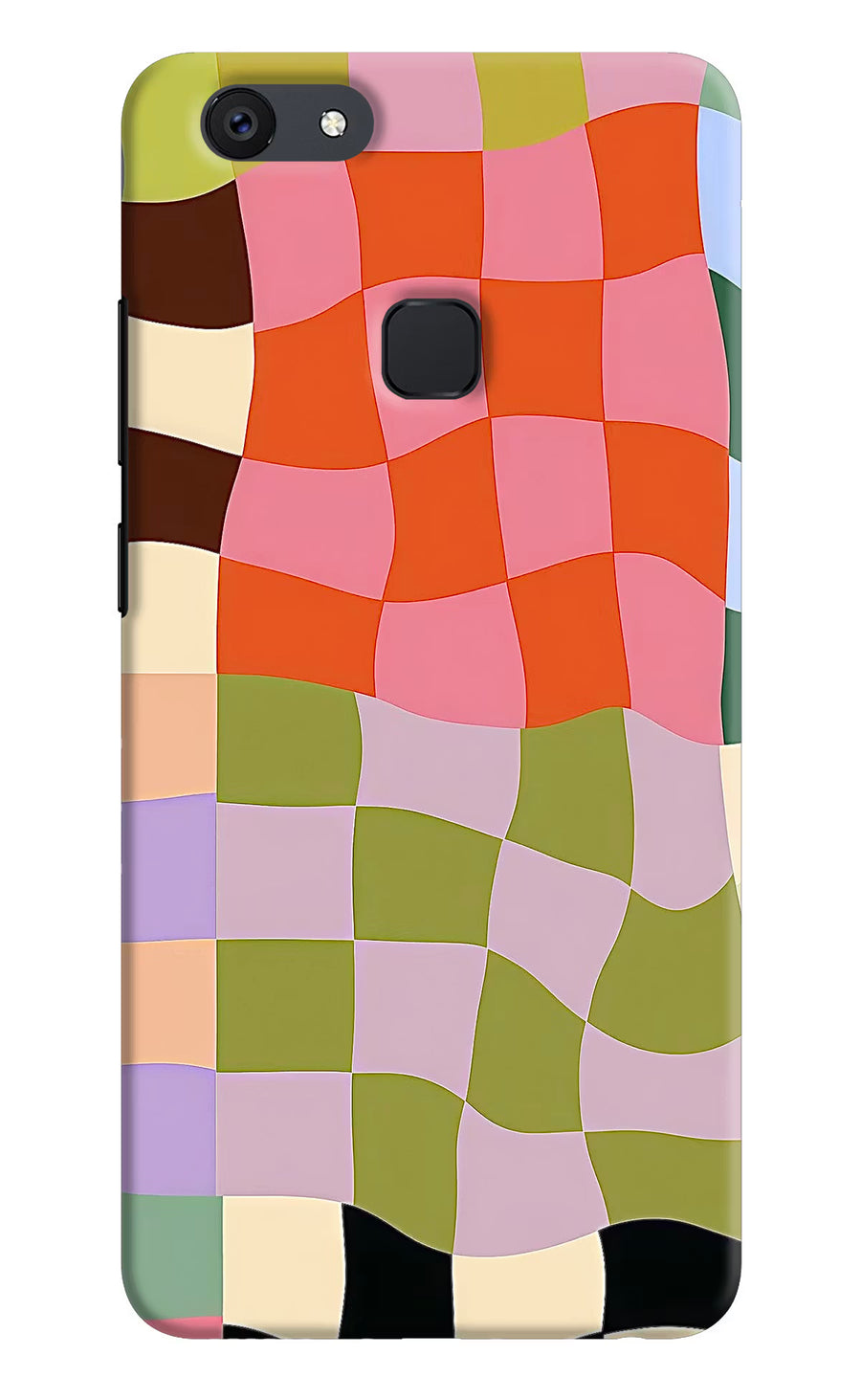 Wavy Grid Vivo V7 Back Cover, Hard case