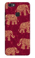Maroon Elephant Vivo V7 Hard Case Back Cover by Casekaro