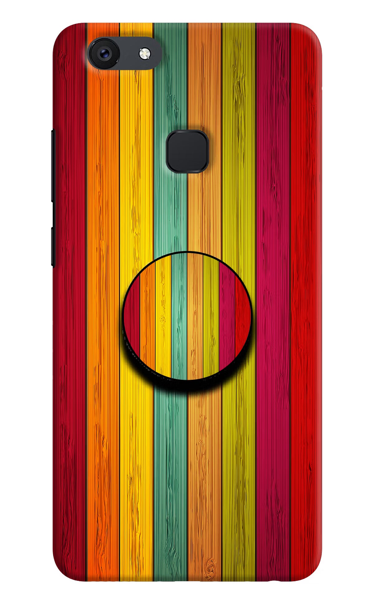 Multicolor Wooden Vivo V7 Pop Case by Casekaro