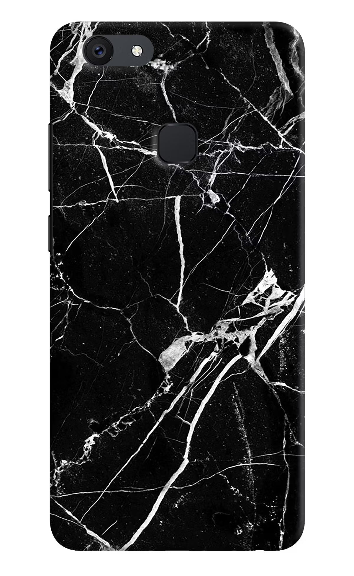 Black Marble Pattern Vivo V7 plus Hard Case Back Cover by Casekaro