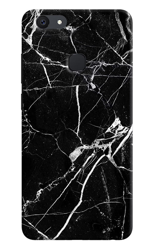 Black Marble Pattern Vivo V7 plus Hard Case Back Cover by Casekaro