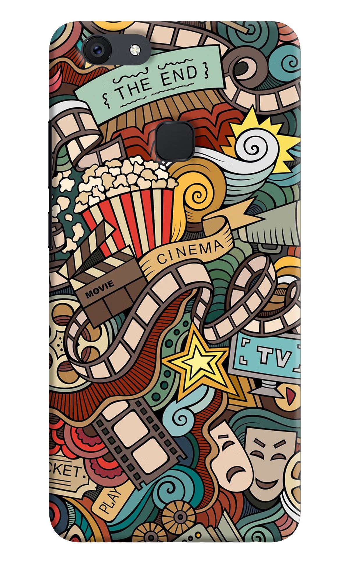 Cinema Abstract Vivo V7 plus Hard Case Back Cover by Casekaro