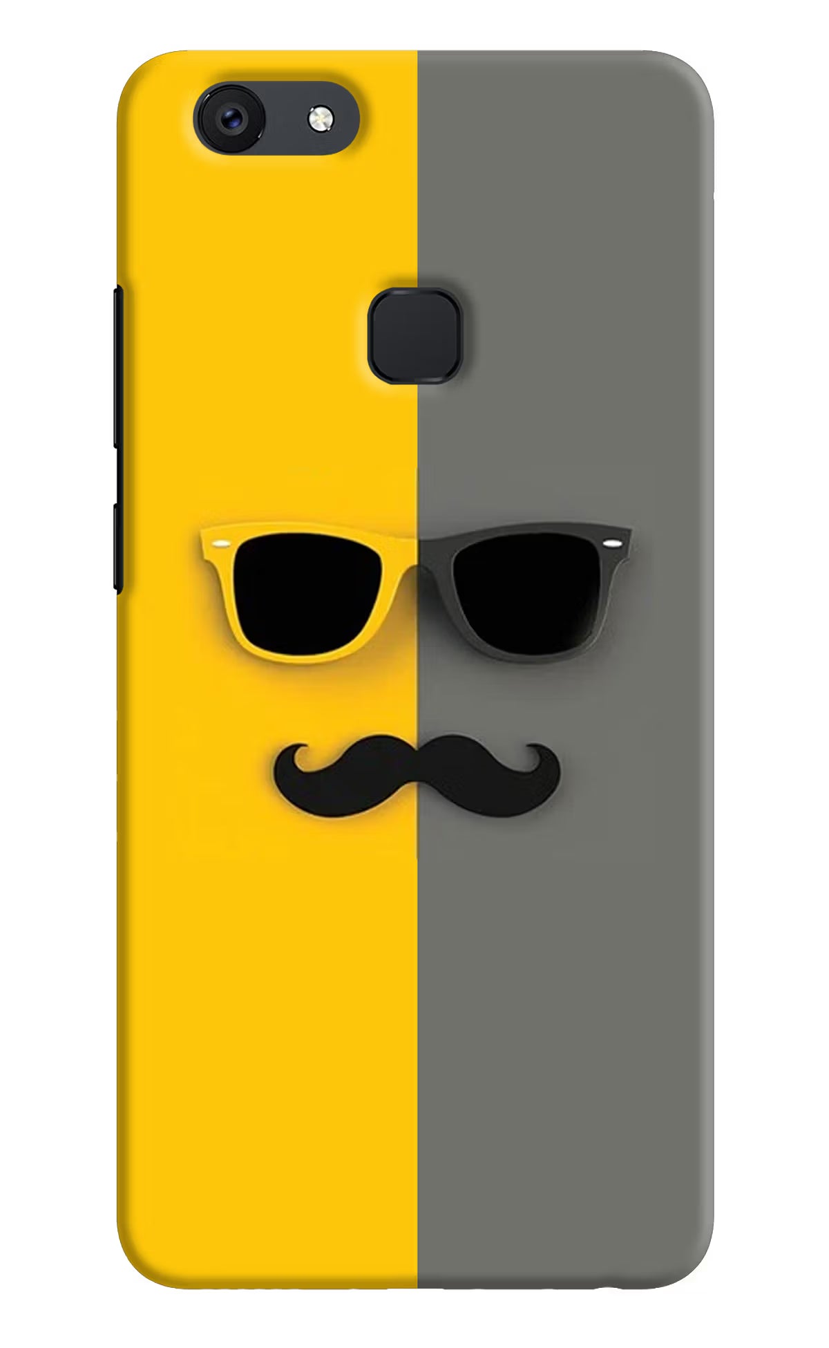 Sunglasses with Mustache Vivo V7 plus Hard Case Back Cover by Casekaro