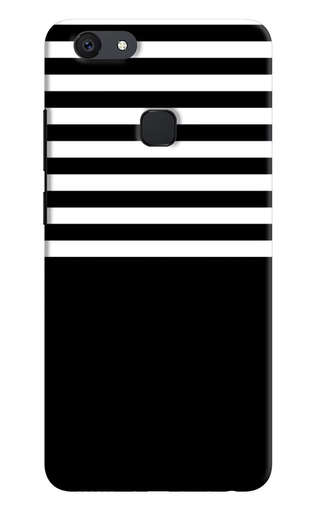 Black and White Print Vivo V7 plus Hard Case Back Cover by Casekaro