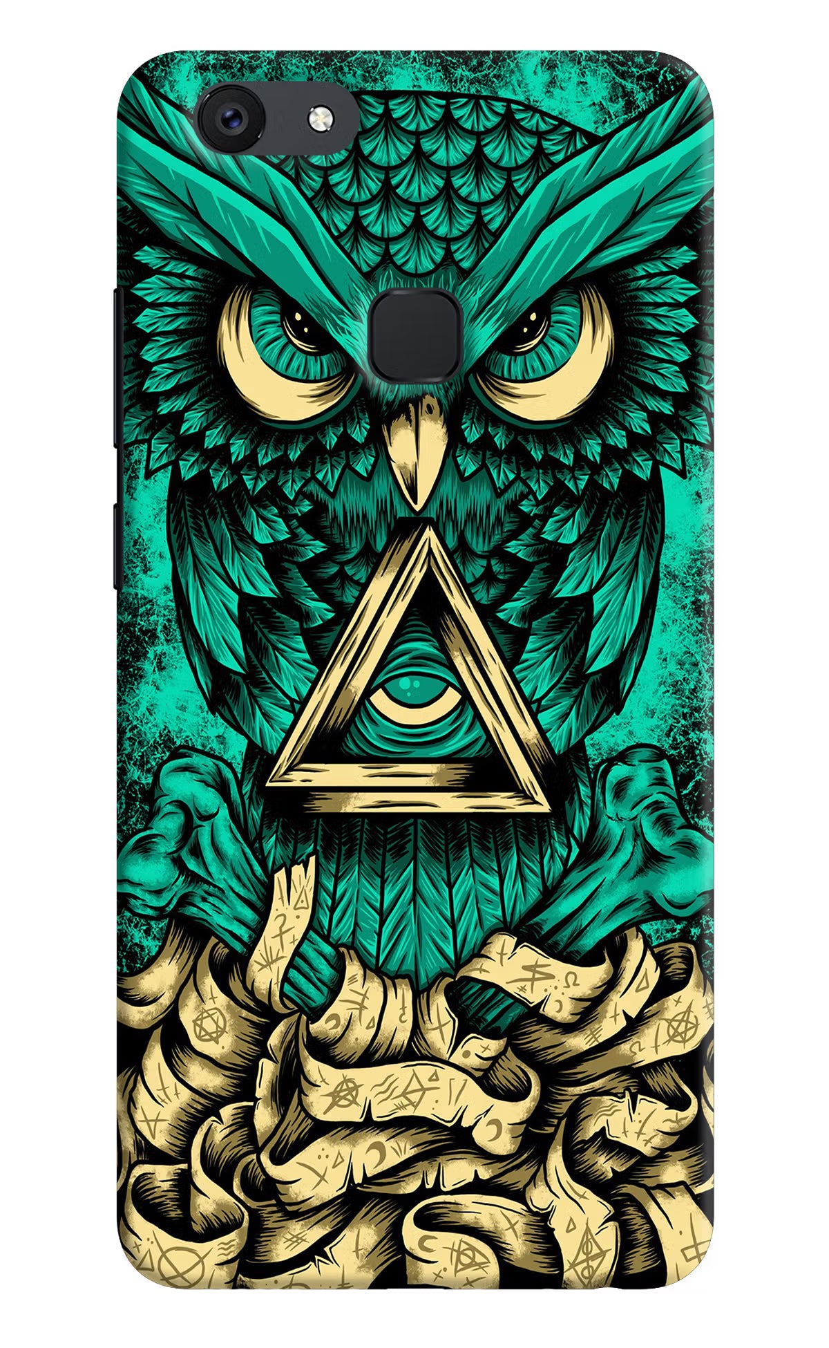 Green Owl Vivo V7 plus Hard Case Back Cover by Casekaro