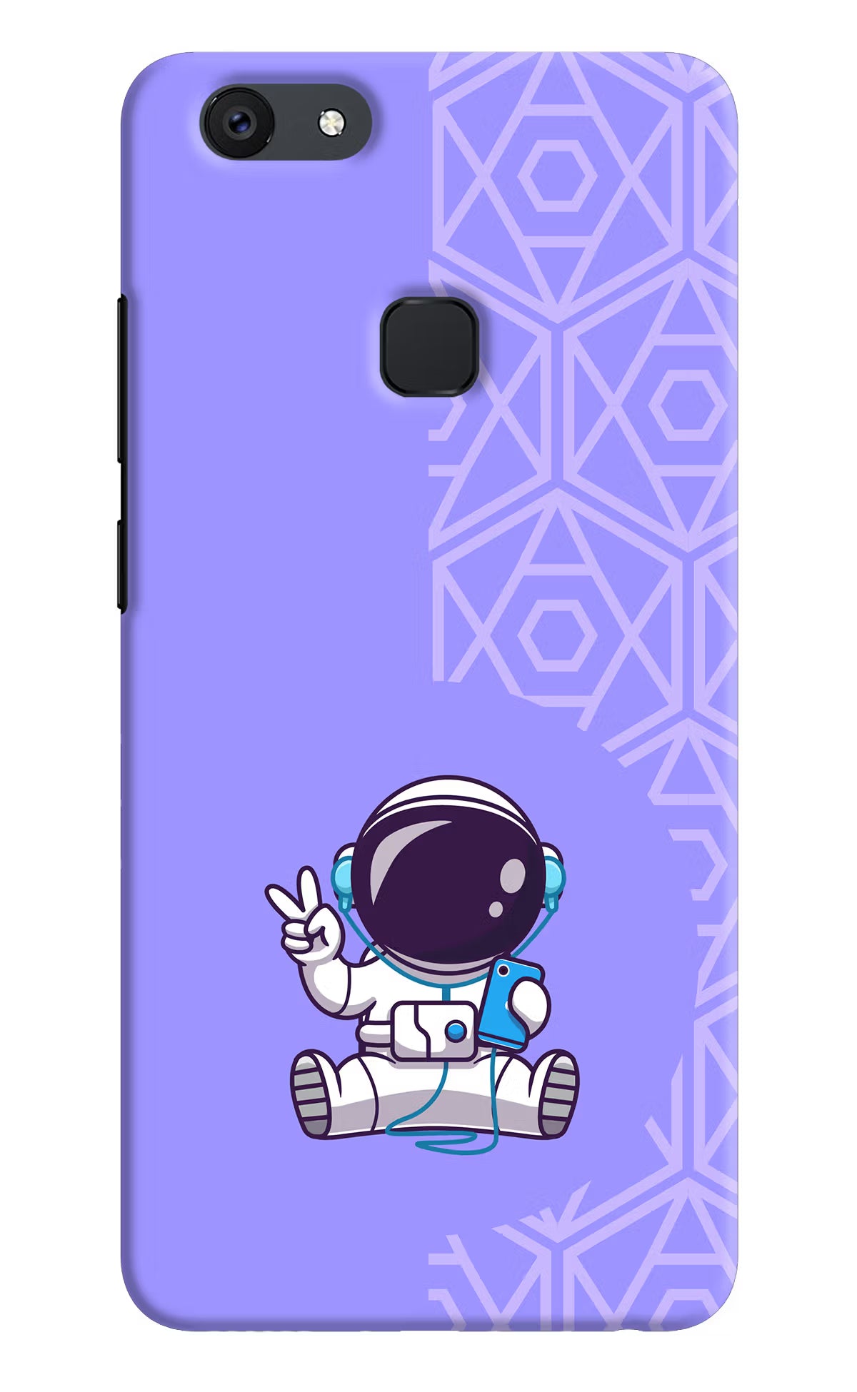 Cute Astronaut Chilling Vivo V7 plus Hard Case Back Cover by Casekaro