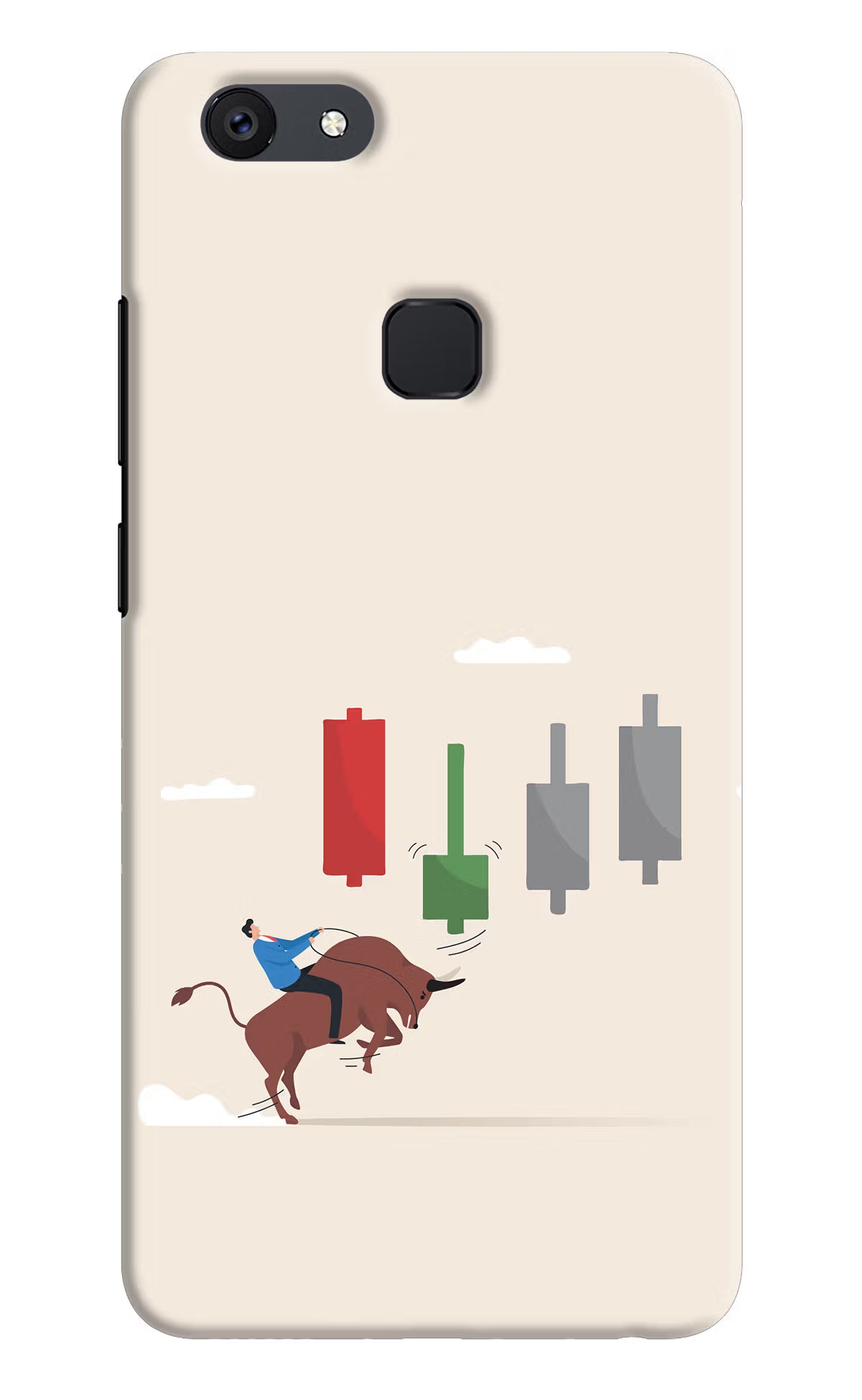 Bull Trading Momentum Vivo V7 plus Hard Case Back Cover by Casekaro