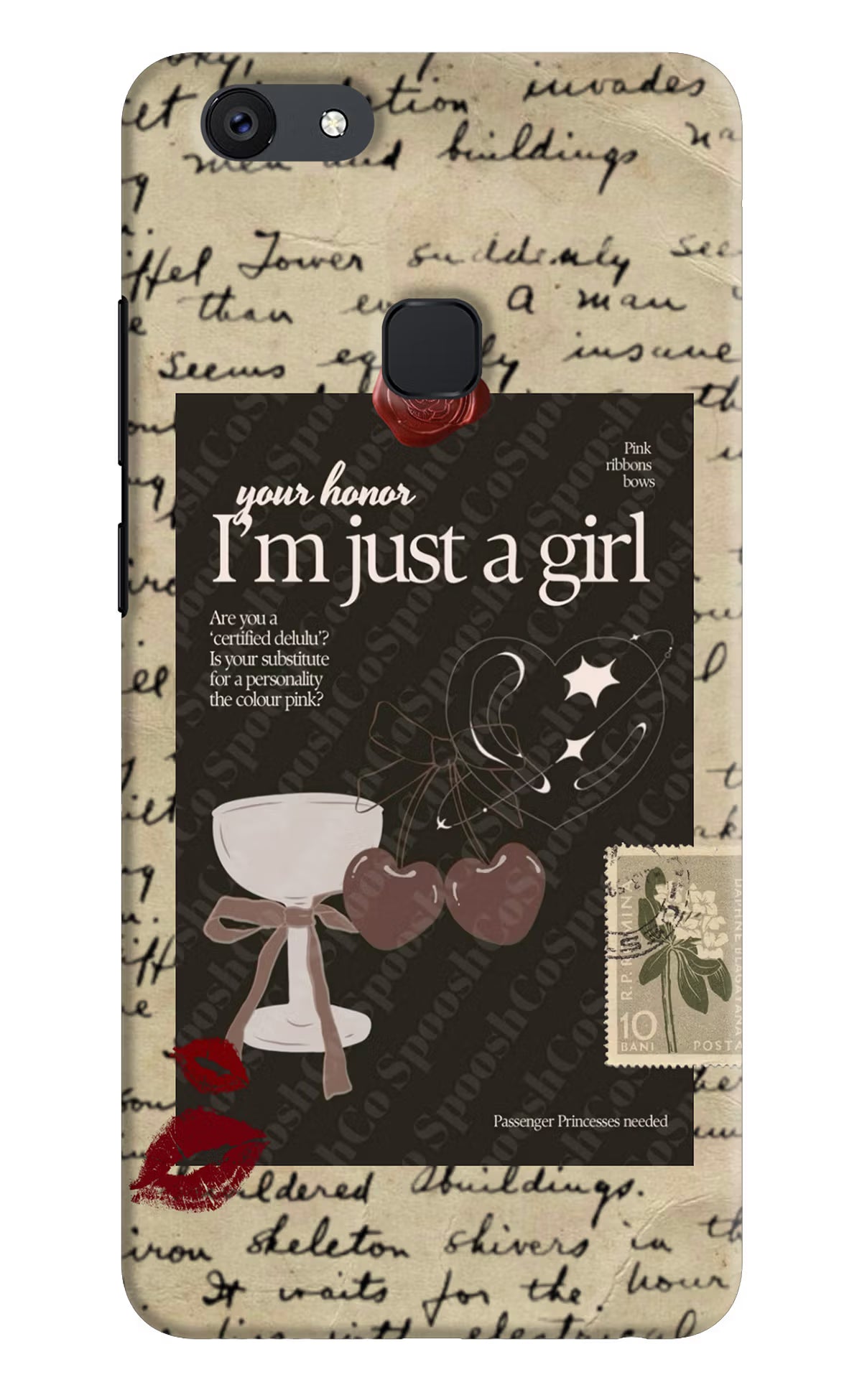 I am just a girl Vivo V7 plus Hard Case Back Cover by Casekaro