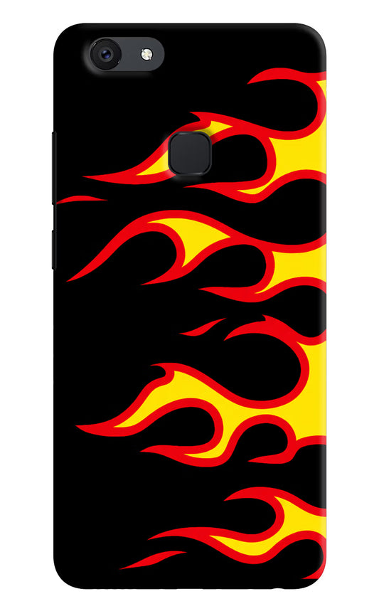 Side Sweep Flames Vivo V7 plus Hard Case Back Cover by Casekaro