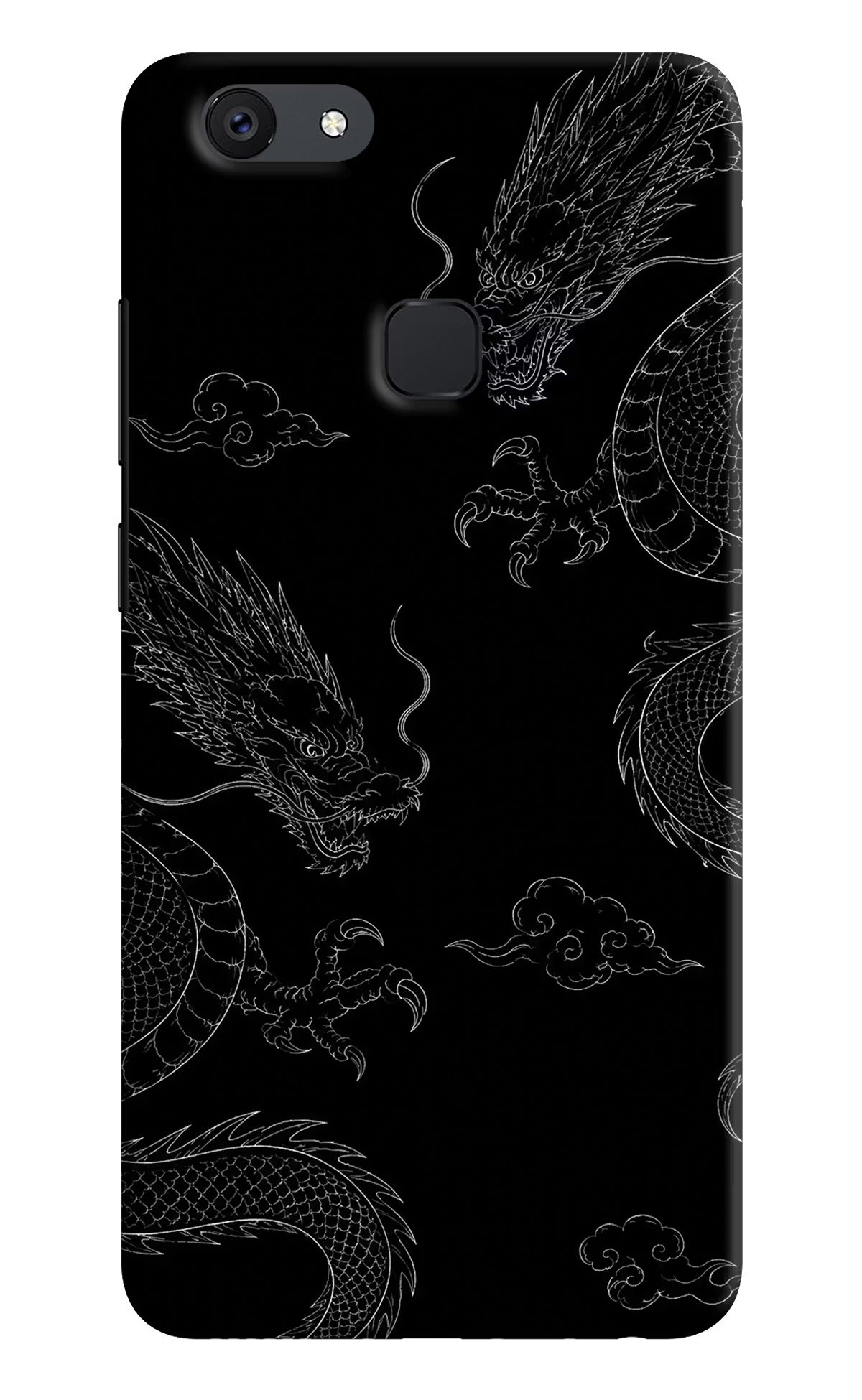 Twin Dragons Vivo V7 plus Hard Case Back Cover by Casekaro