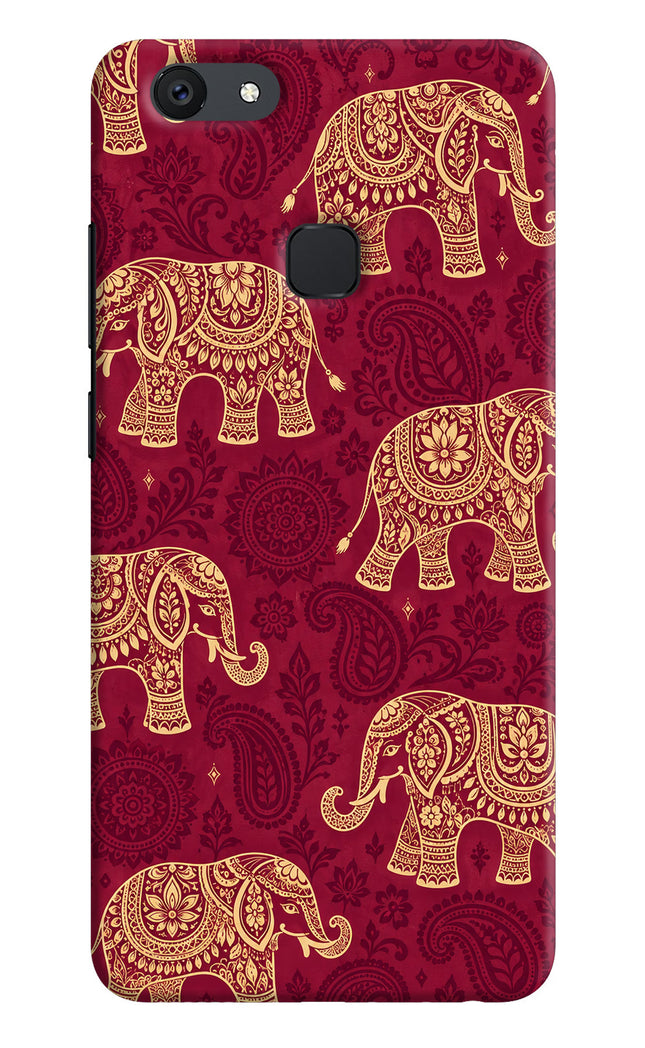 Maroon Elephant Vivo V7 plus Hard Case Back Cover by Casekaro
