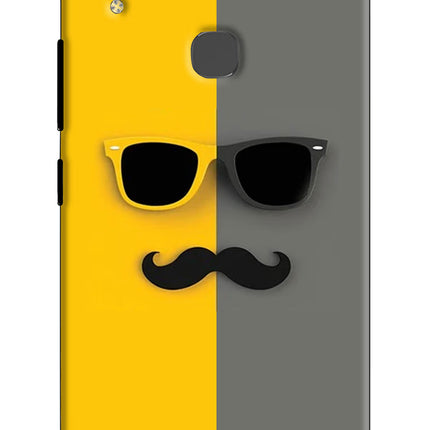 Sunglasses with Mustache Vivo V9/V9 Pro/V9 Youth Hard Case Back Cover by Casekaro