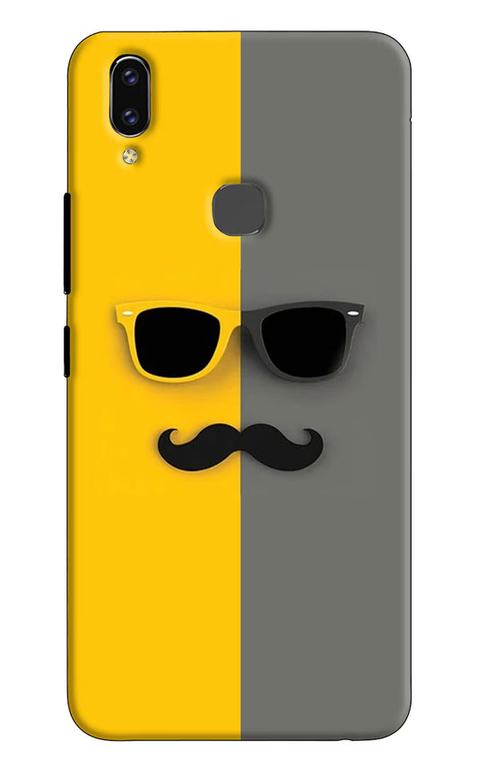 Sunglasses with Mustache Vivo V9/V9 Pro/V9 Youth Hard Case Back Cover by Casekaro