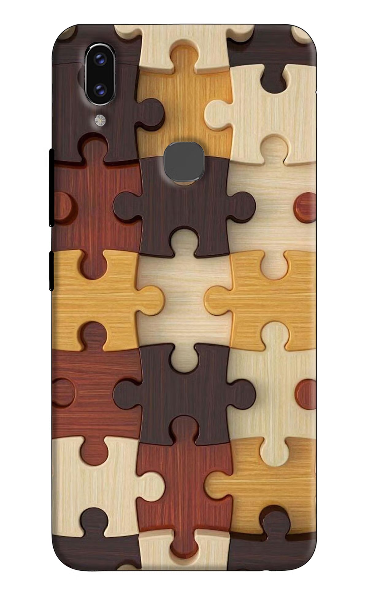 Wooden Puzzle Vivo V9/V9 Pro/V9 Youth Hard Case Back Cover by Casekaro