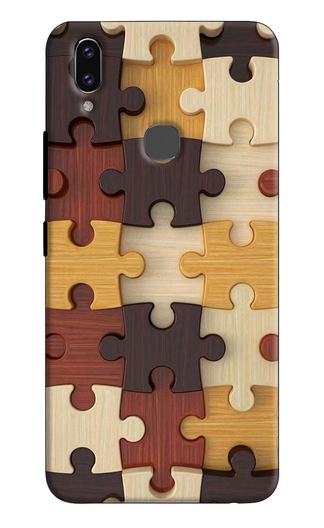 Wooden Puzzle Vivo V9/V9 Pro/V9 Youth Hard Case Back Cover by Casekaro