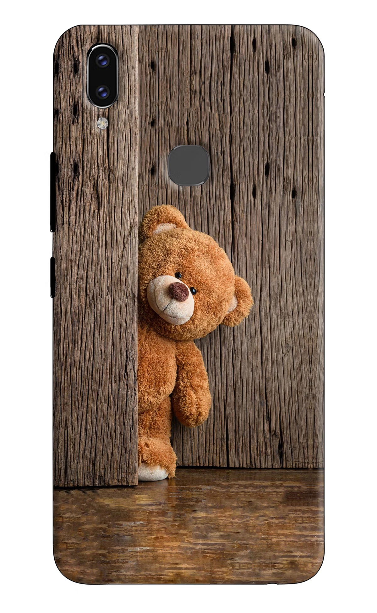 Teddy Wooden Vivo V9/V9 Pro/V9 Youth Hard Case Back Cover by Casekaro