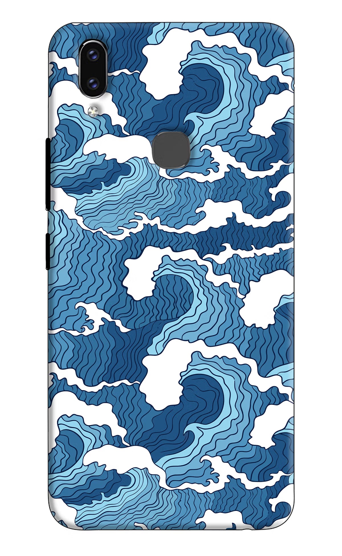 Blue Waves Vivo V9/V9 Pro/V9 Youth Hard Case Back Cover by Casekaro