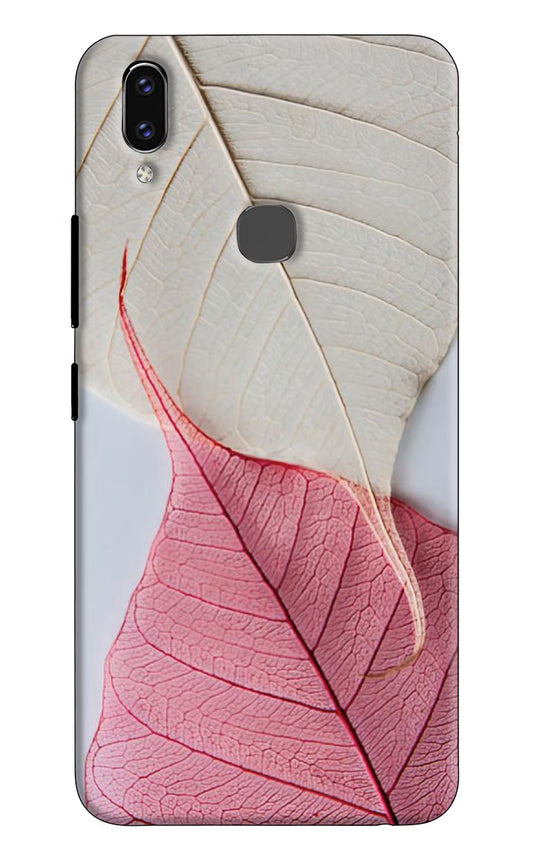 White Pink Leaf Vivo V9/V9 Pro/V9 Youth Hard Case Back Cover by Casekaro