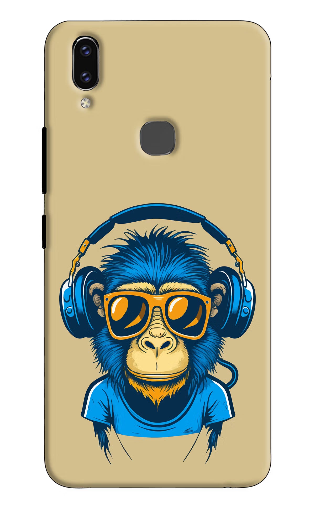Monkey Headphone Vivo V9/V9 Pro/V9 Youth Hard Case Back Cover by Casekaro