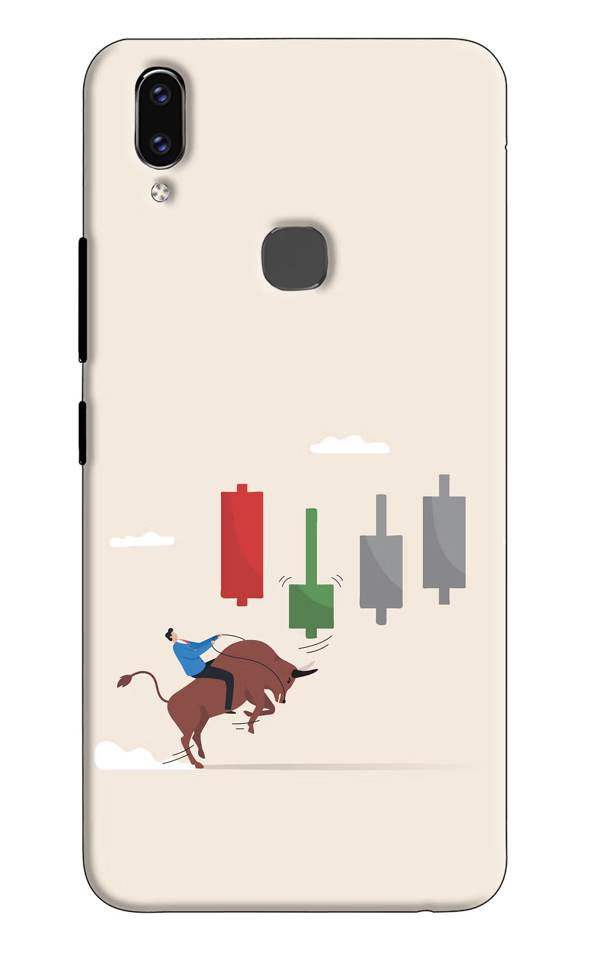 Bull Trading Momentum Vivo V9/V9 Pro/V9 Youth Hard Case Back Cover by Casekaro