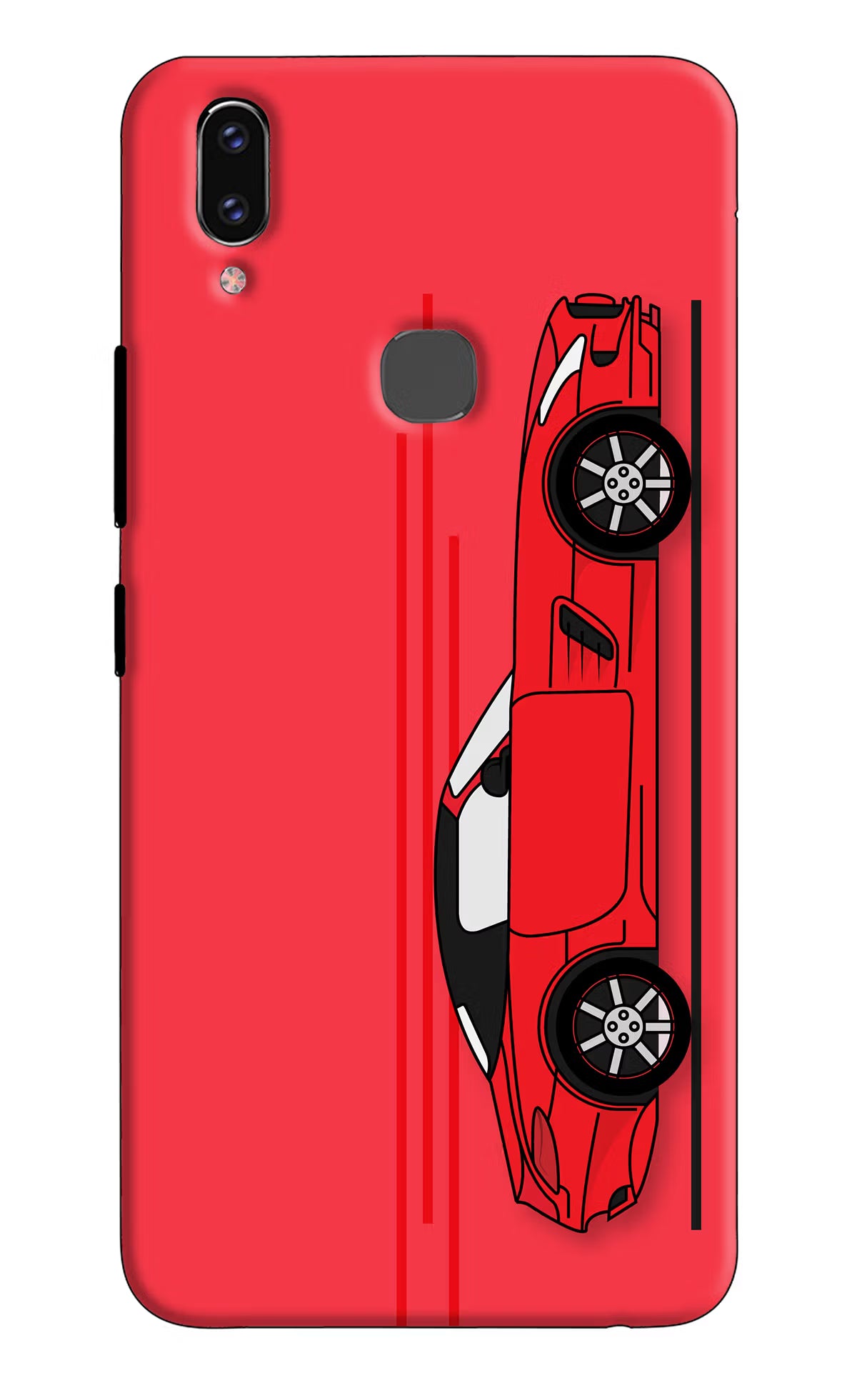 Red Velocity Vivo V9/V9 Pro/V9 Youth Hard Case Back Cover by Casekaro
